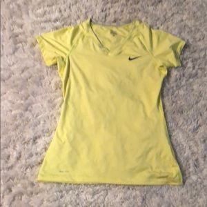 Nike dri-fit work out tee in highlighter yellow